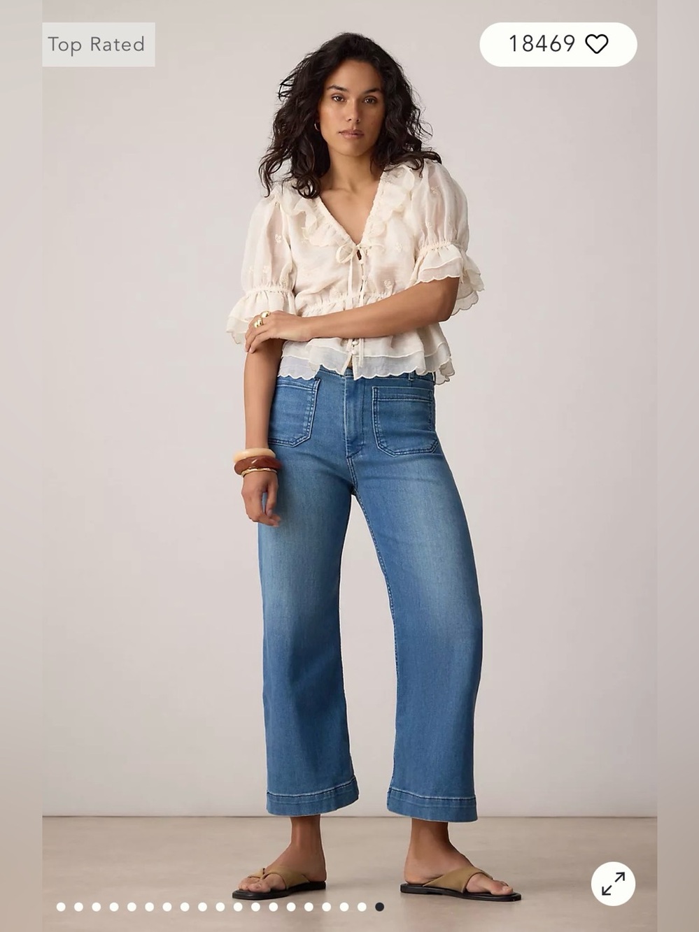 Maeve Anthropologie Colette High-Rise Wide-Leg Cropped Jeans $130 18W NWOT
